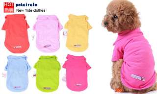 New Colorful Dog Pet Apparel Spring Summer Clothes T shirt Coat size 