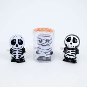  Wind up MUMMY & SKELETON Walking Toy Light up HALLOWEEN 