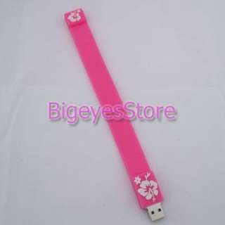Pink 4GB Bracelet USB Flash 2.0 Memory pen Stick Drive  