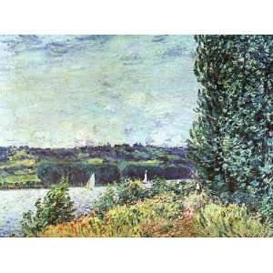   of the Seine, Wind Blowing: Alfred Sisley Hand Pai: Home & Kitchen