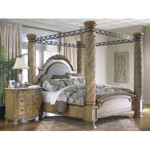  Old World King Canopy Bed in DarkBronze Finish: Home 