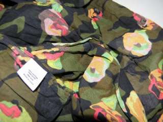 NEW LARGE TWISTED WRAP IT UP COTTON SCARF CAMO FLOWERS GREEN FLORAL 