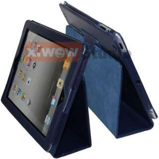   Leather Smart Cover W/Back Case Wake/Sleep Function For iPad 2  