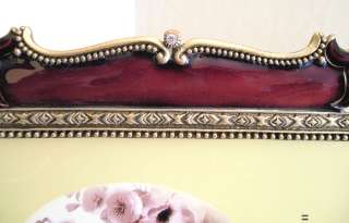 Solid Brass ENAMELED JEWELED PICTURE FRAME 4x6  