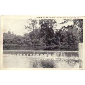   Vintage Postcard View of Dam Willoughby Pump Station   Willoughby Ohio
