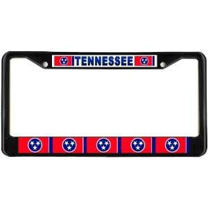  Tennessee Tn State Flag Black License Plate Frame Metal 