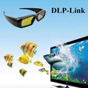 com ATC Black 3D DLP Link Active Shutter rechargeable Glasses for 3D 