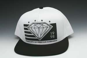 Diamond Supply CO. World Class Snapback Hat in White Black  
