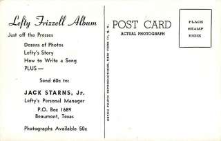 LEFTY FRIZZELL & HIS TUNE TOPPERS BUS RPPC R36137  