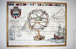 Nautical Map I Deborah Bookman, Globe, 28, Old World Prints 2003 