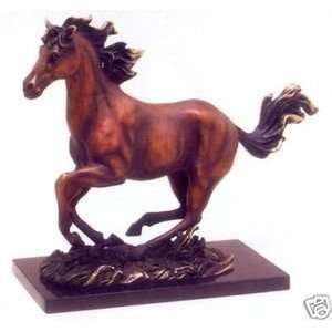  Brass and Marble Gallop Horse Wildlife Sculpture Statue 