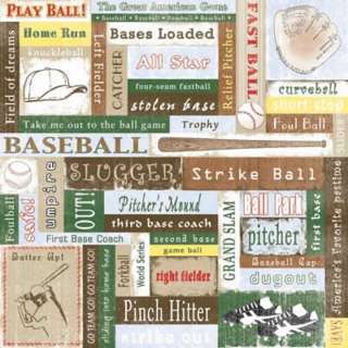 Baseball Words 12x12 Paper  
