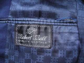 Vintage 1940s Mans Blue Wool Gabardine Suit C40 Pleated Cuffed Pants 
