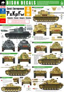 Bison Decals 1/35 East European Pz 2, Pz 3 & Pz 4#35118  