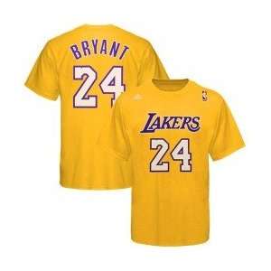  adidas Los Angeles Lakers #24 Kobe Bryant Gold Player T 