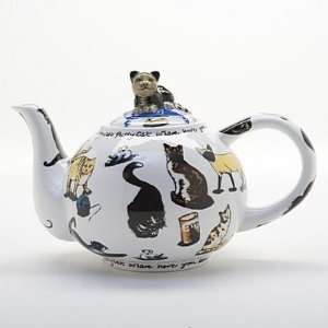  Cat Tea Teapot by Paul Cardew   2 Cup: Kitchen & Dining