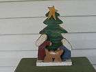 hand made crafted painted wood nativity scene returns not accepted