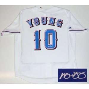  Michael Young Autographed Jersey   Texas Rangers Home Coa 