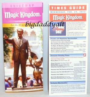   WORLD ONE MORE DISNEY DAY LEAP YEAR 2012 PARK GUIDE and MAP  
