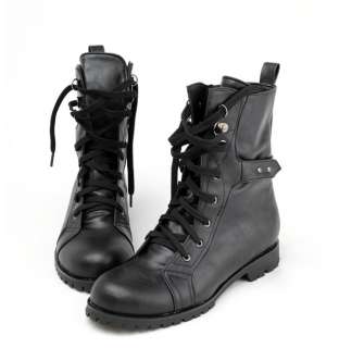New Womens Punk Ankle Motorcycle Boots size US 5 6 7 8  