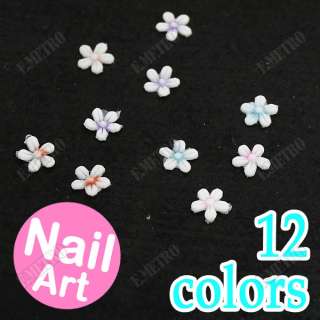 100pcs 12 colors 3D Acrylic Flowers for Gel Nail Art Tips Decoration 