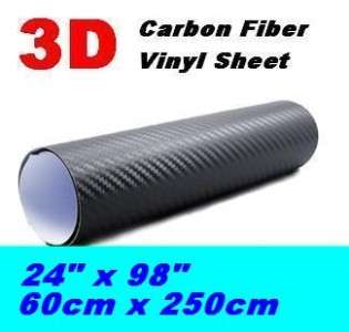60cm x 250cm 3D Carbon Fiber Vinyl Sheet T Will Sticker Black color 24 