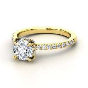  Carrie Ring, Round Diamond 14K Yellow Gold Ring Jewelry