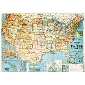  Map of the United States Cavallini Paper Decoupage Wrap 