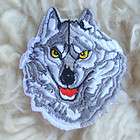 1PC. SILVER WOLF EMBROIDERED IRON ON PATCH CAR MOTOR BIKE RACING SUIT 