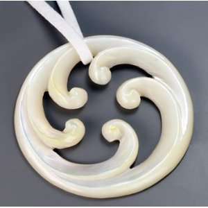  Peaceful Waves MOP Wholesale Organic Pendant # 9 Mother of Pearl 