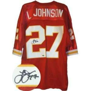 Larry Johnson Signed Chiefs Red Jersey: Sports & Outdoors