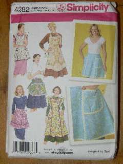 Six Apron Styles Pattern Simplicity 4282 cooking aprons  