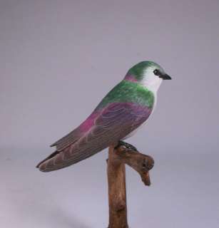 Violet green Swallow Orig Backyard Bird Carving/Birdhug  