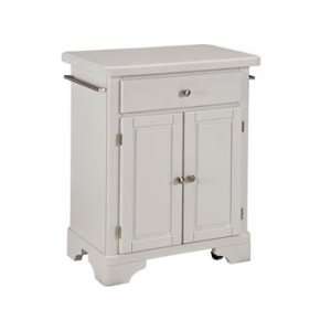    Home Styles Furniture Wood Top on White Cabinet