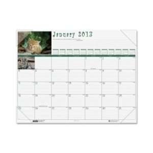  House of Doolittle Earthscapes Kittens Desk Pad Calendar   White 