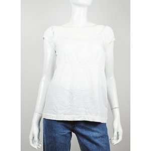   NEW CALVIN KLEIN JEANS WOMENS BLOUSE SHORT SLEEVES WHITE TOP M: Beauty