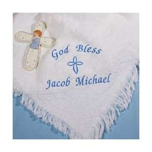  Personalized Baptism Baby Boy Afghan: Baby