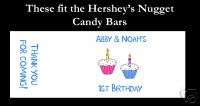 60 Twins 1st Birthday Candy Bar Wrappers Personalized  
