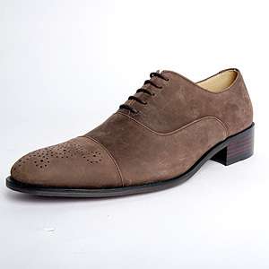Handmade Wingtip Oxford shoes nubuck suede Brown  