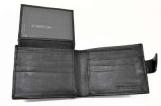 Mens Genuine Leather Bi Fold Wallet (403 Black)  