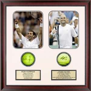  Pete Sampras & Andre Agassi Autographed Tennis Ball with 