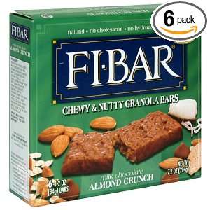 Fi Bar Chewy Nutty Cocoa Almond Bar, 7.2 Ounce Unit (Pack of 6)