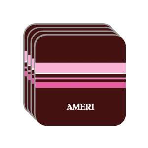Personal Name Gift   AMERI Set of 4 Mini Mousepad Coasters (pink 