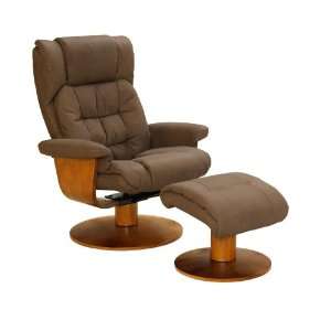  Chocolate Nubuck Bonded Leather Euro Recliner: Home 