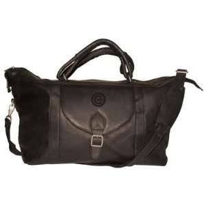   Chicago Cubs Leather Top Zip Travel Bag Color: Black: Everything Else