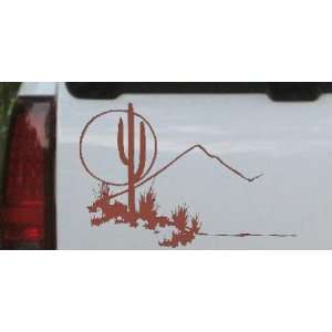 Western Cactus Moon Scene Western Car Window Wall Laptop Decal Sticker 