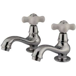   Double Handle Basin Faucet with Porcelain Cross Hand: Home Improvement