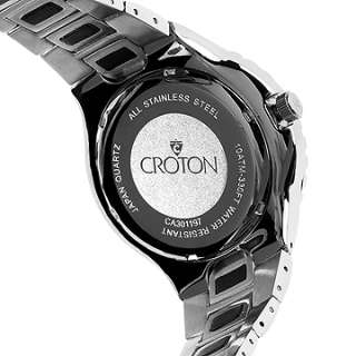 Croton Mens Dive Watch Stainless Steel Rubber Bracelet  