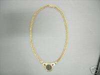 Wideband Necklace 18k Yellow Gold w/ Coin & Diamonds  