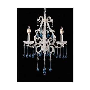  Westmore Lighting 3 Light Antique White Crystal Chandelier 